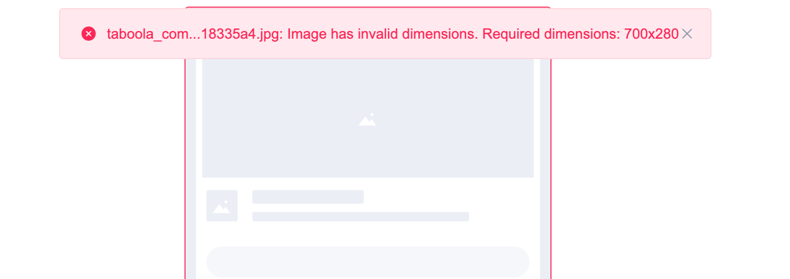 Zeropark ad creative dimension error during campaign setup